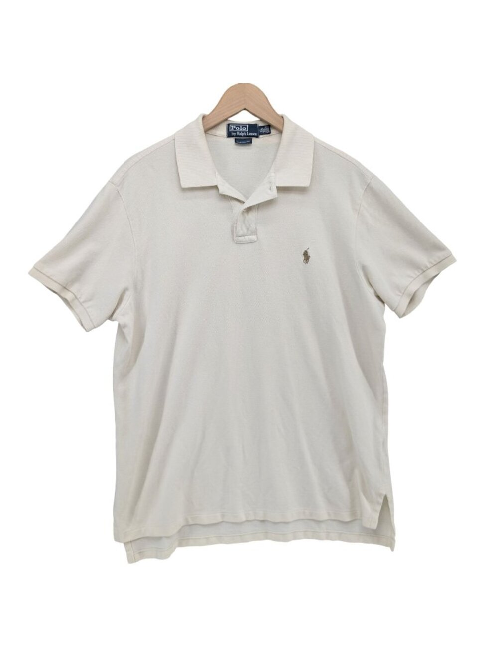 Polo Ralph Lauren Polo Shirt Mens Light Beige Short Sleeve Cotton Size XL